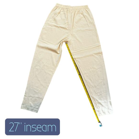 Vintage Cream Textured Lounge Set Oversized Monochrome Minimalist Pants M/L - Picture 12 of 12